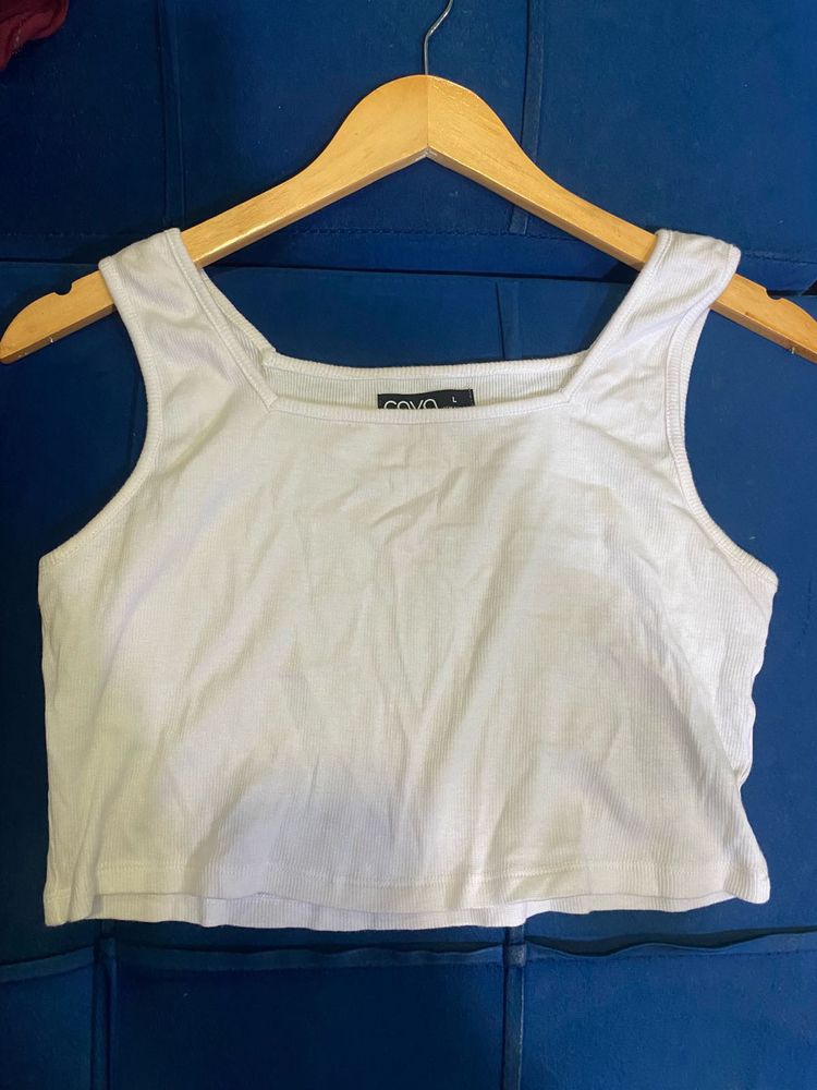 CAVA ATHLEISURE White Ribbed Tank Top