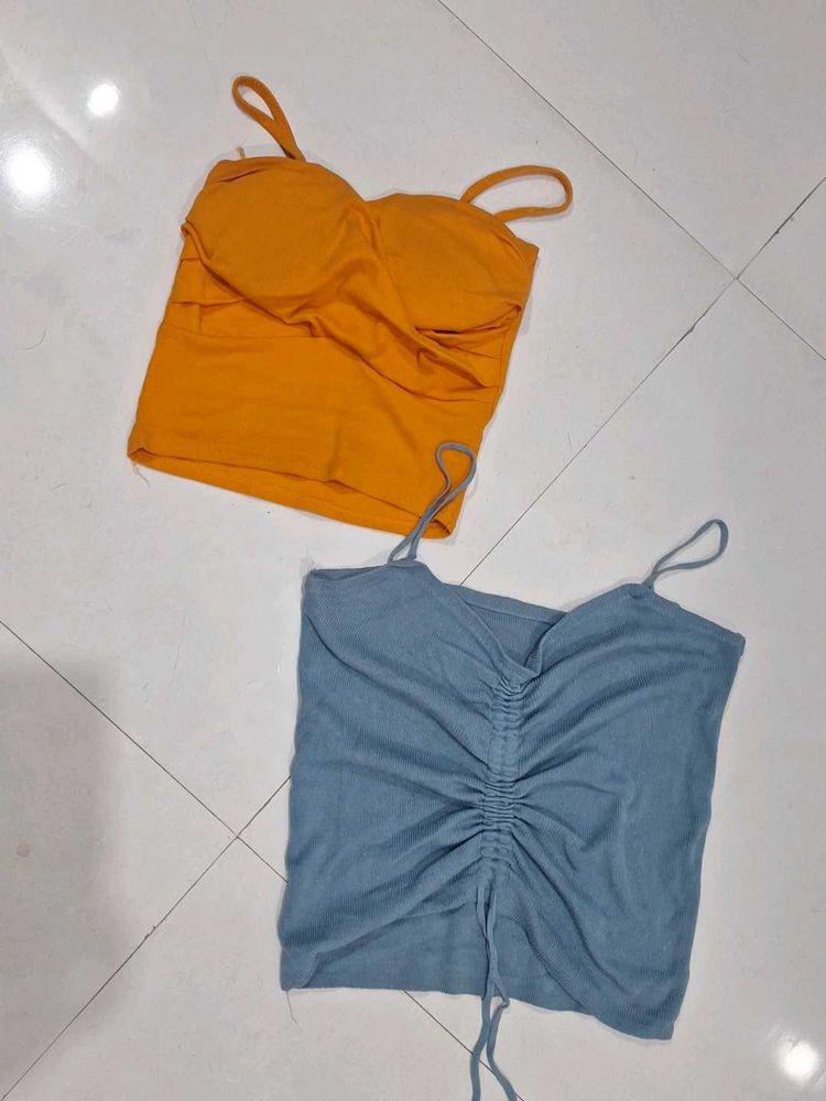 Cute Ruched Camisole Tops (Set of 2)