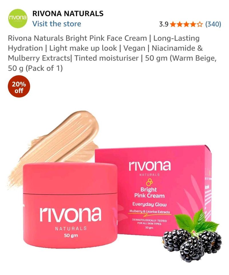 Rivona Naturals Bright Pink Face Cream