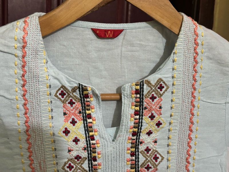 straight blue kurta