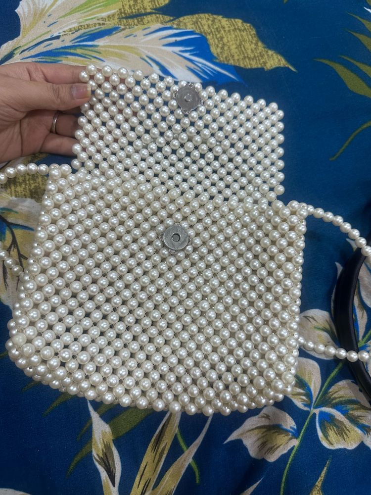 Elegant Pearl Beaded handmade Bag