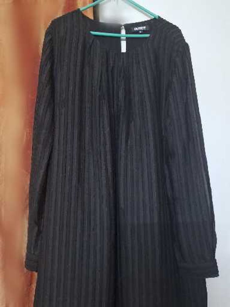 Chic Black dress with self design