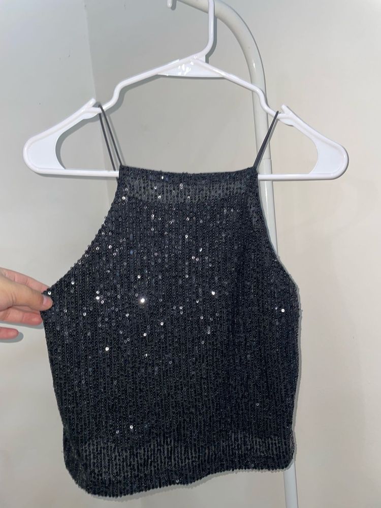 Sequin Halter Top
