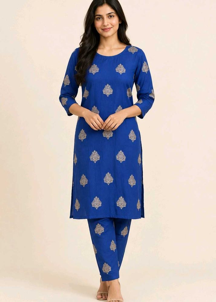 Vibrant Blue Embroidered Kurta Set