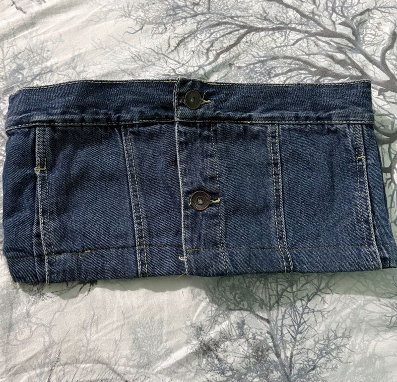 Classic Blue Denim bandeau top