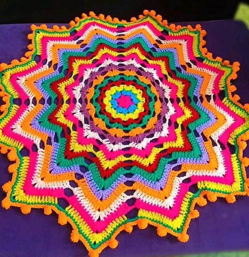 Handmade Crochet Mandala Wall Hanging