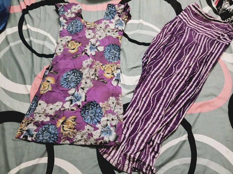 Floral Print Kurta and Pants Set