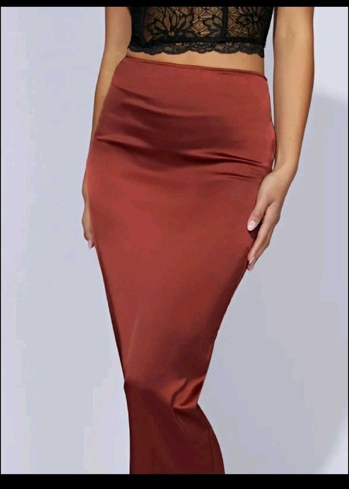 Satin Midi Skirt
