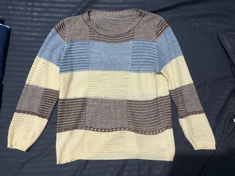 Patchwork Knit Sweater