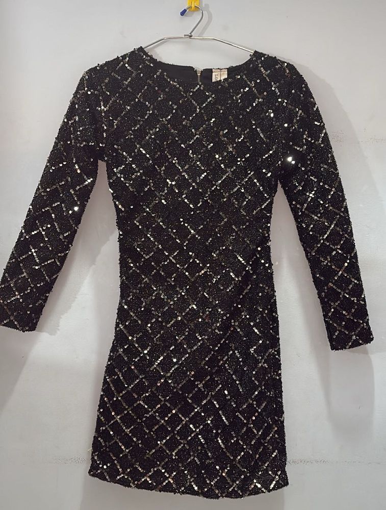 Sparkly Black Sequin Dress