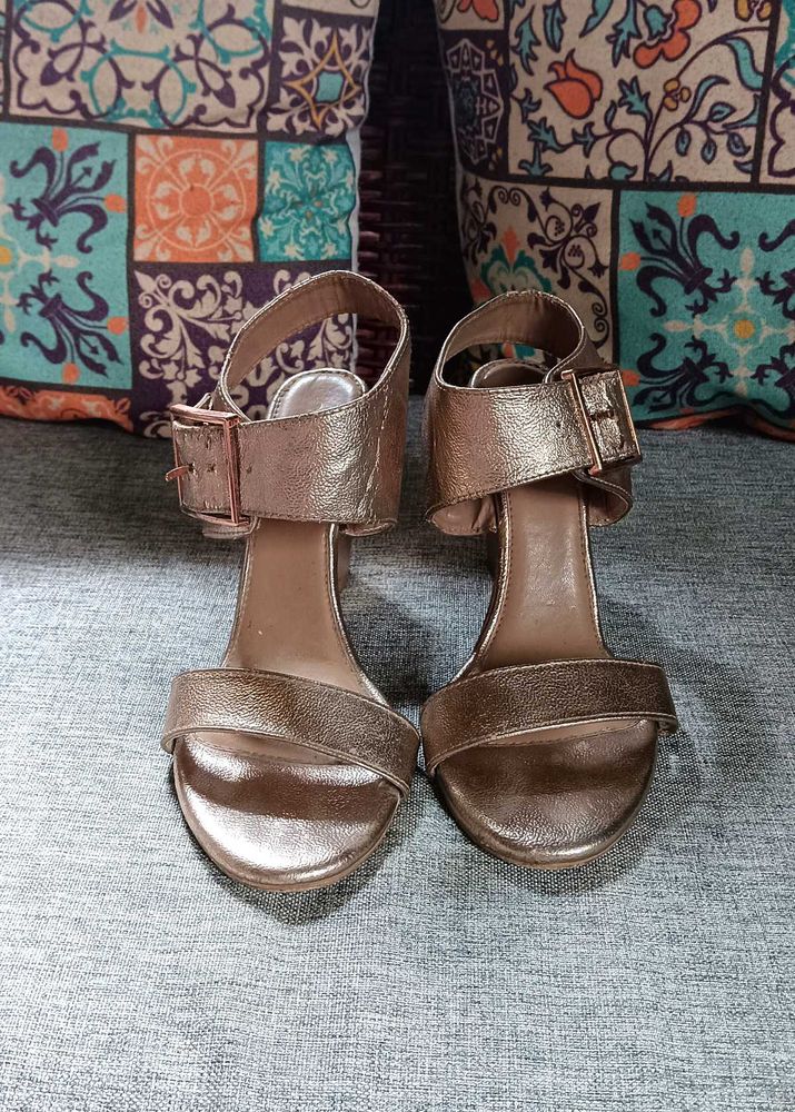 Stylish Rose Gold Strappy Heels