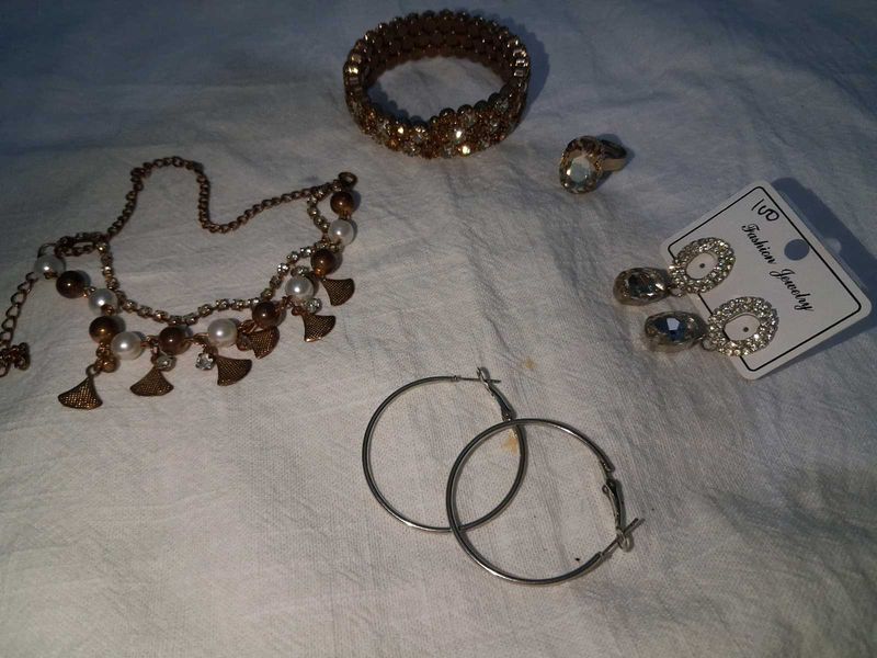 Jewelry Set - Bracelet, Necklace, Earrings &amp; Ring