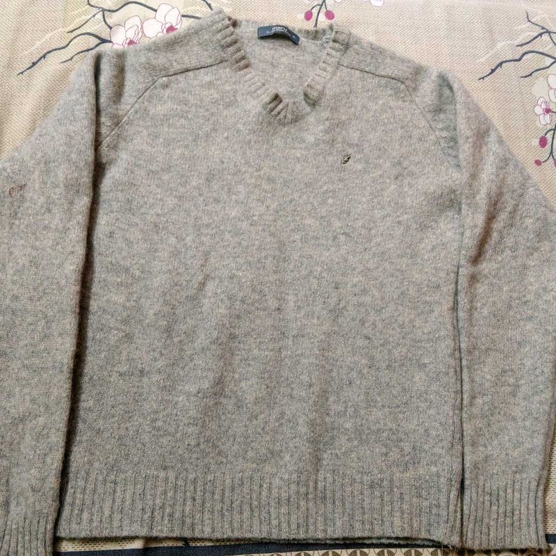 Gray V-Neck Sweater