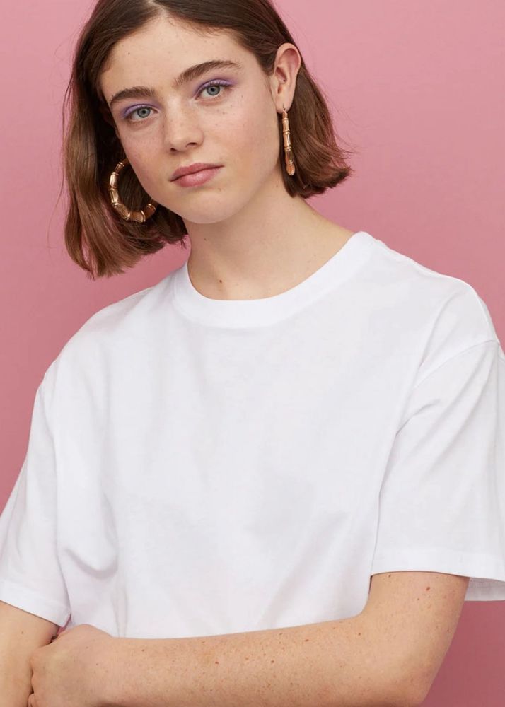 H&amp;M White Oversized Tee - Size S