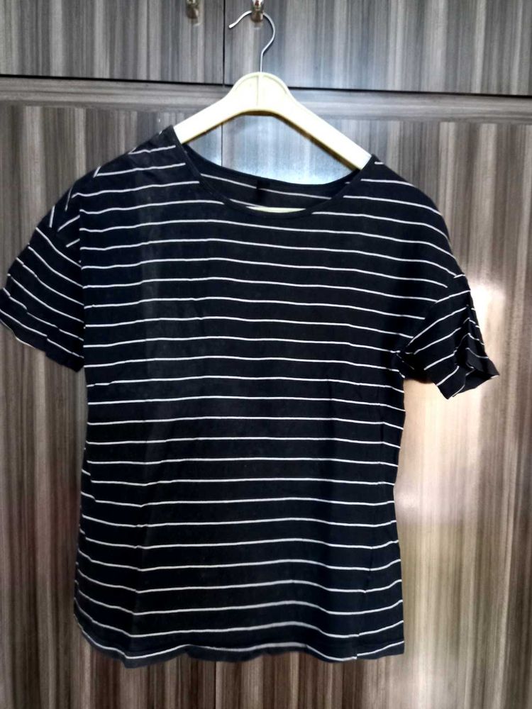 Striped Black &amp; White Tee