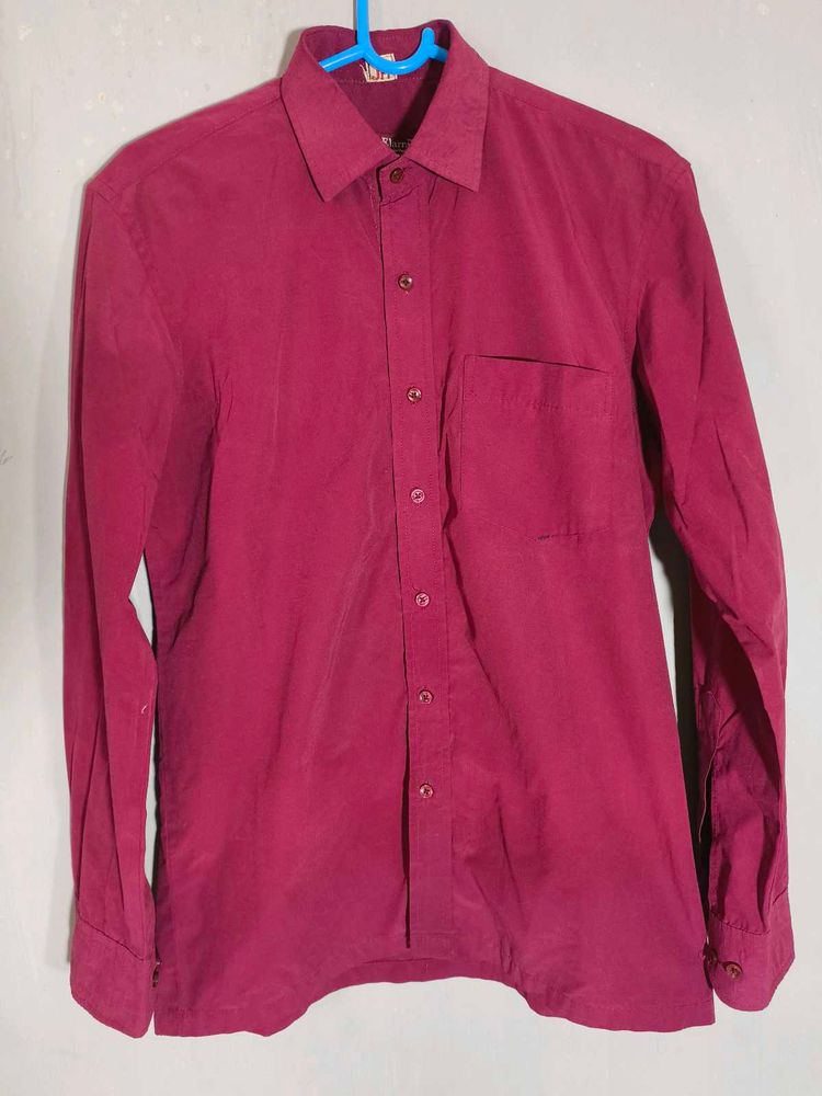 Men's Long Sleeve Maroon Shirt
