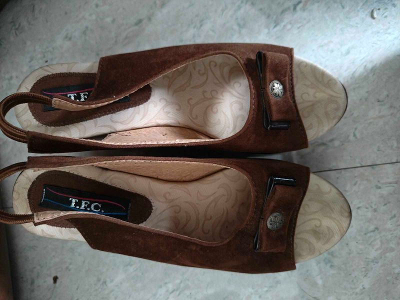 Brown Suede Slingback Sandals