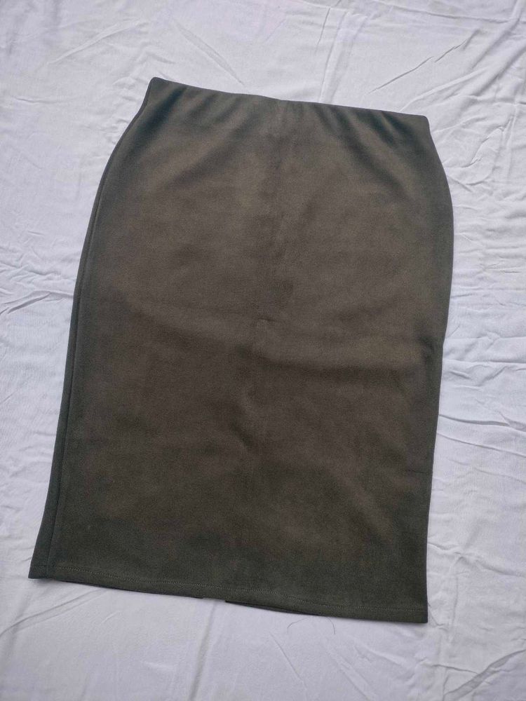 Pencil Pull- On Elastic Waist Women's Midi Skirt