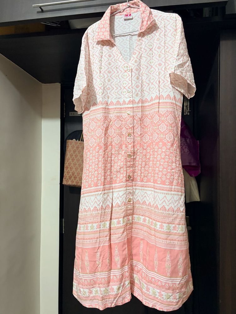 Pretty Pink Printed Dress