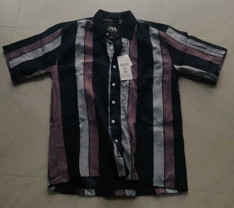 Zara Striped Short Sleeve Shirt