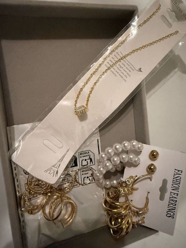 Combo of 3 New Chain pendant, Earrings &amp; rings