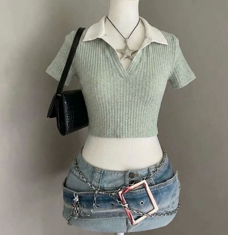 ZARA (DUPE) mint green crop top 🍐