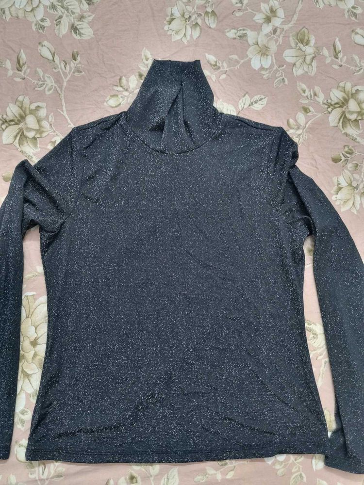 H&amp;M Sparkly Turtleneck Top