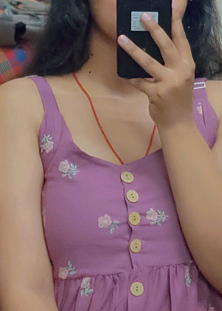 Cute Purple Floral Dress