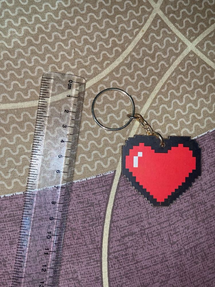 Minecraft Heart Keychain