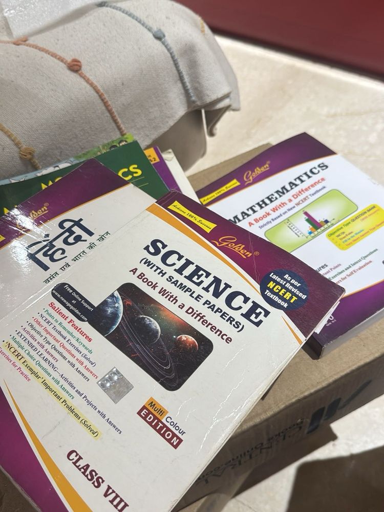 Class 8 Science, Maths &amp; Hindi Books