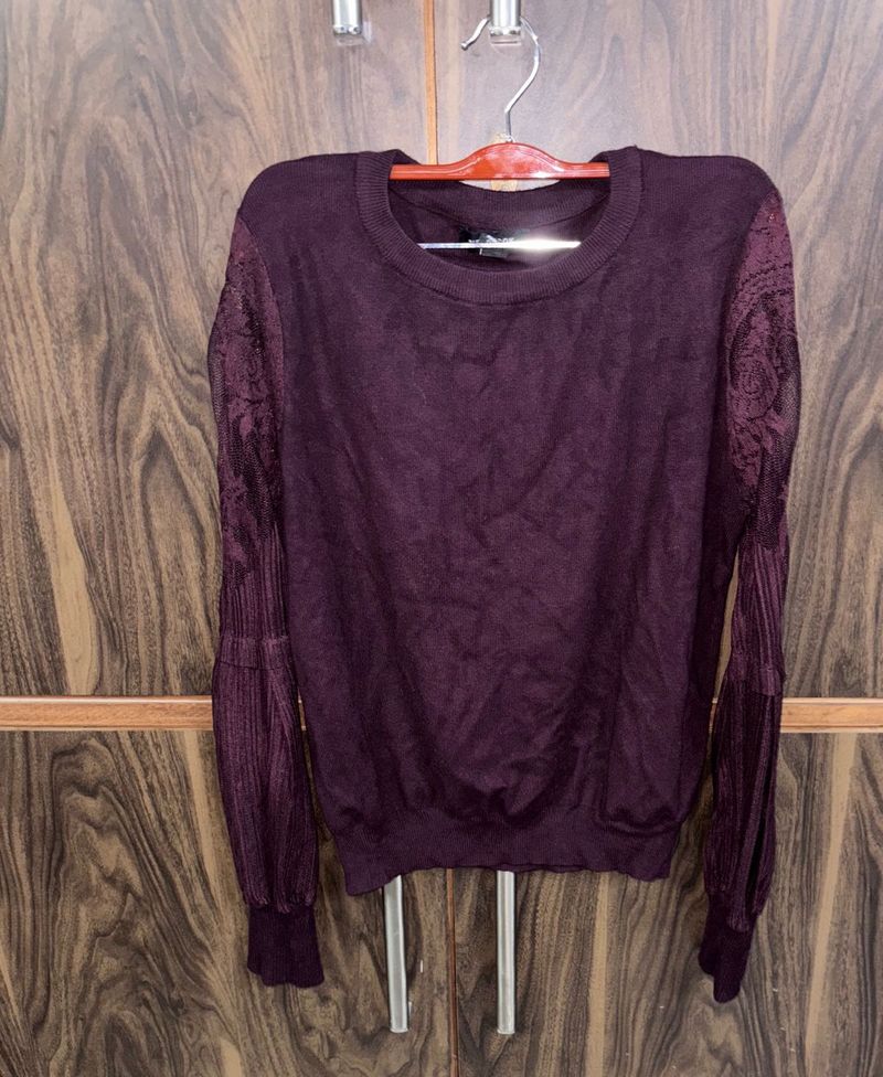 Stylish Purple Long Sleeve Sweater