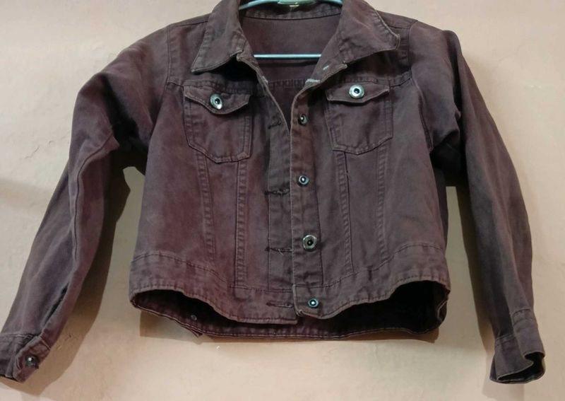 Wine denin jacket