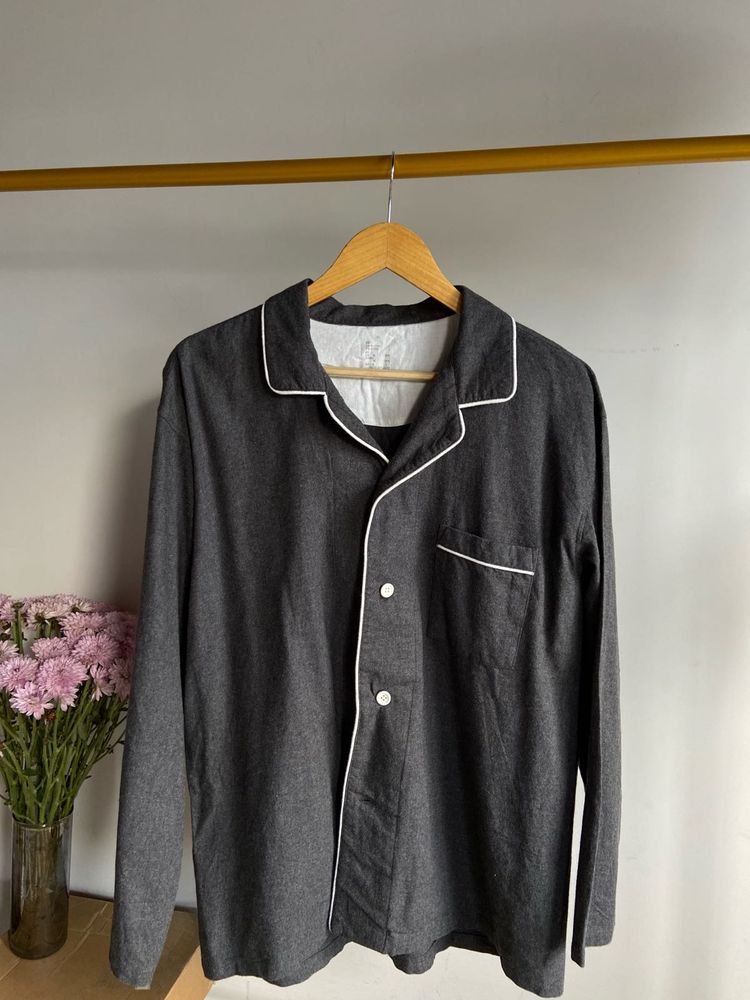 Cozy Dark Grey Pajama Top