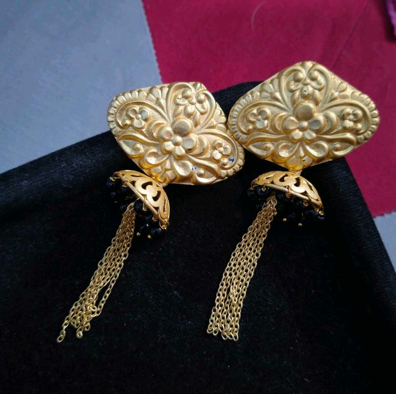 Gold-tone Jhumka Earrings