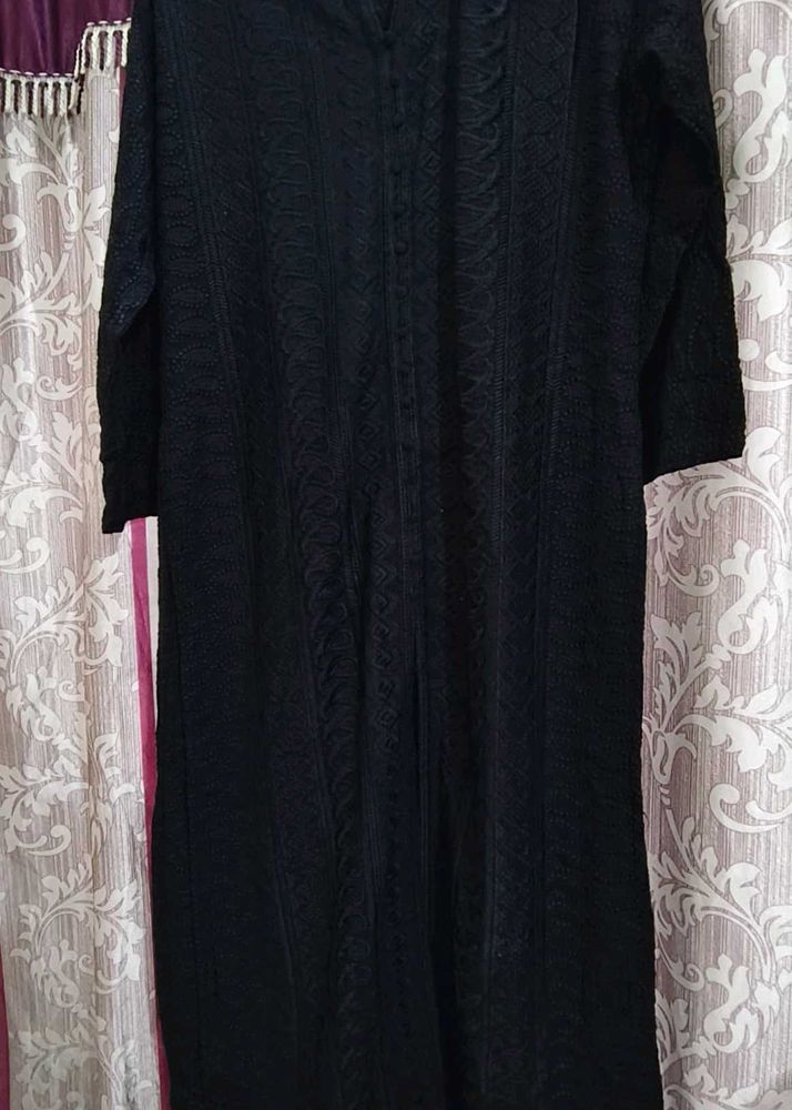 Elegant Black Embroidered Dress