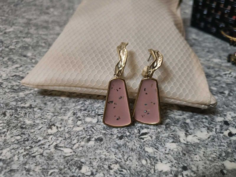 Unique Pink Dangle Earrings