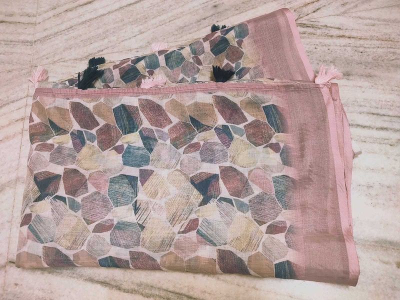 Bohemian Geometric Print Saree