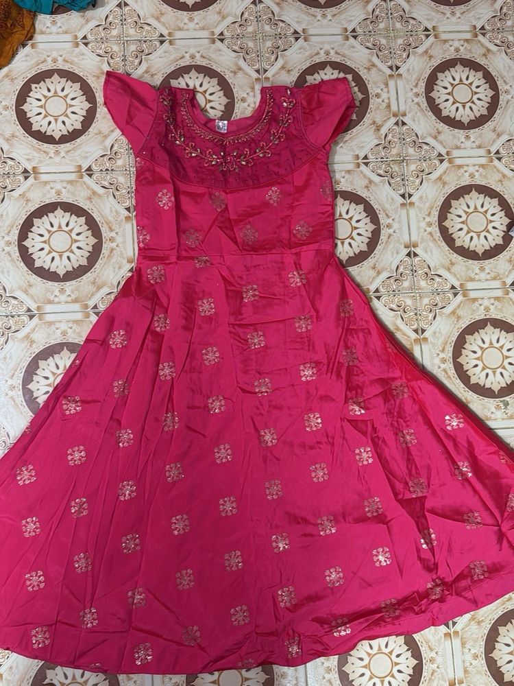 Pink Embroidered Girls Dress