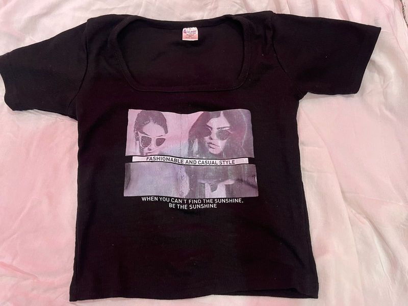 Black Graphic Top