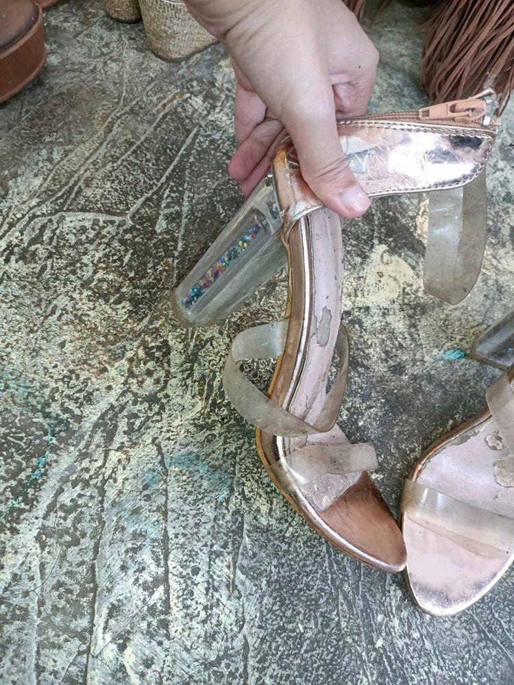 Rose Gold Strappy Heels