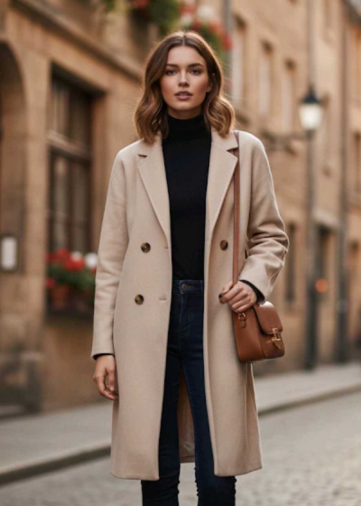 Elegant Beige Trench Coat