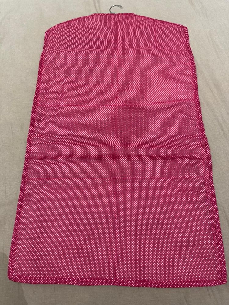 Pink Polka Dot Fabric Storage Bag