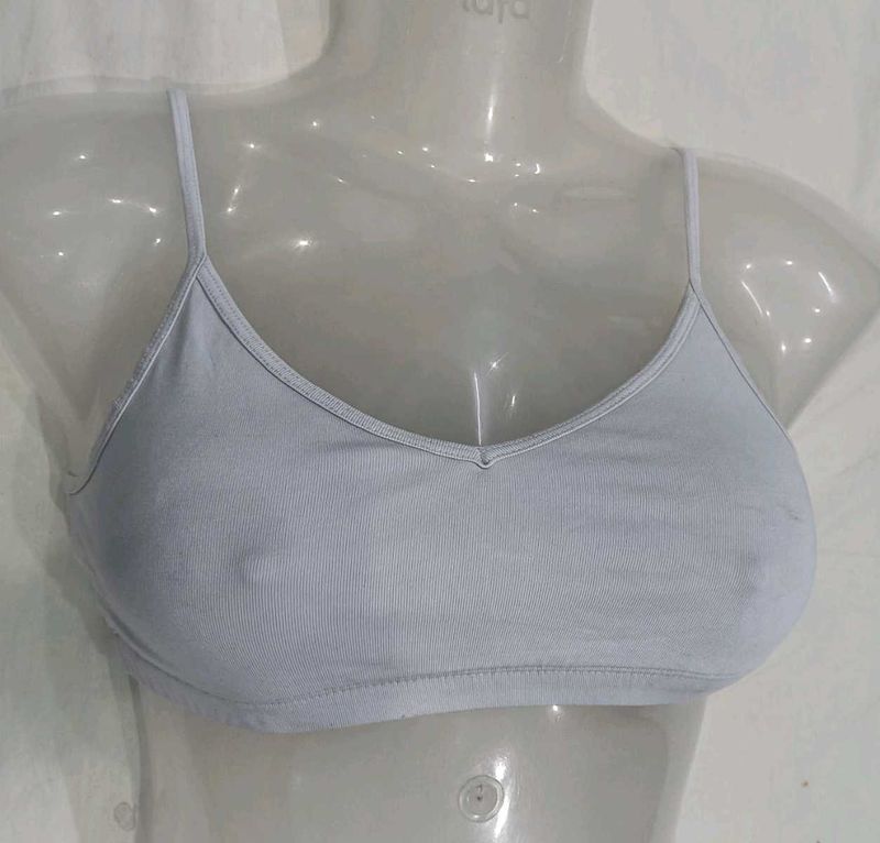 ⭐ Light Grey Spaghetti Strap Bra