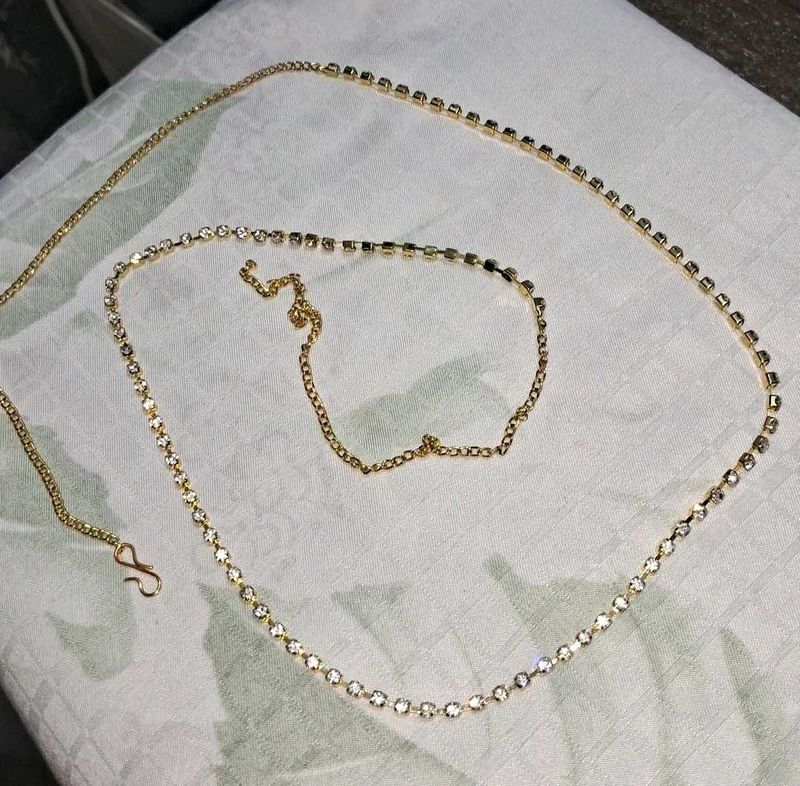 Elegant Crystal Gold Waist Chain
