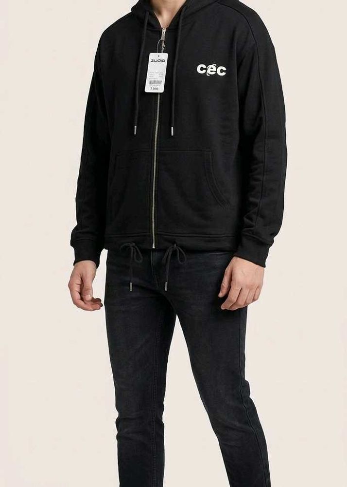 Men's Black Zip-Up Hoodie