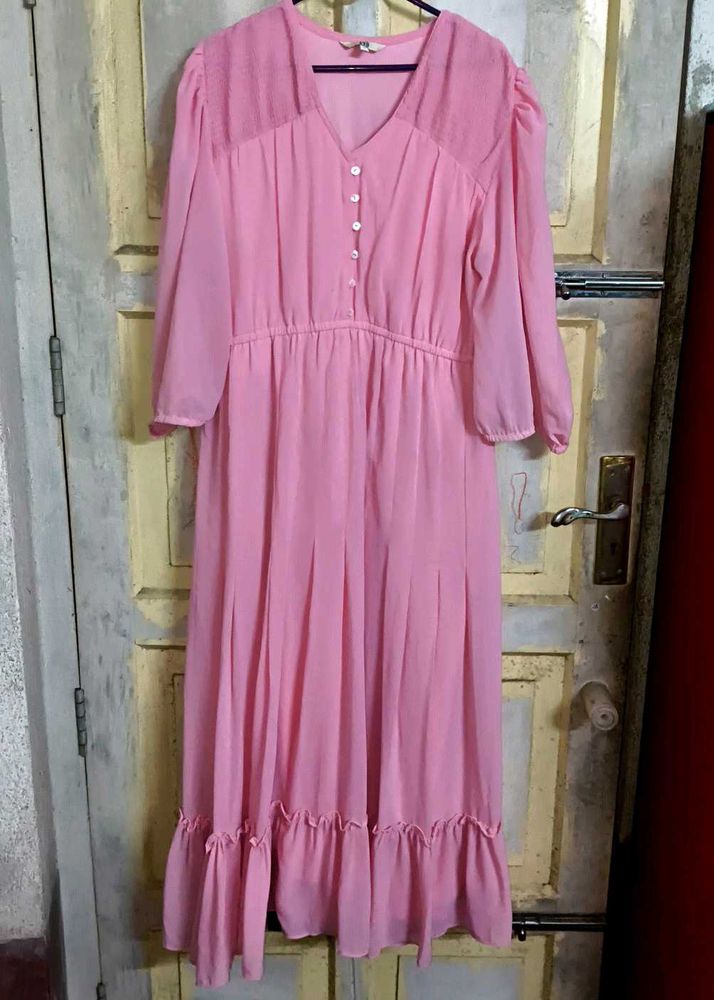 AND Pink Chiffon Maxi Dress