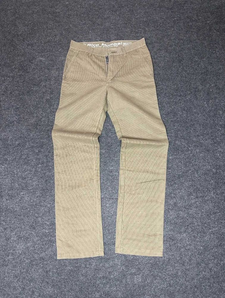 Men's Tan Striped Chinos