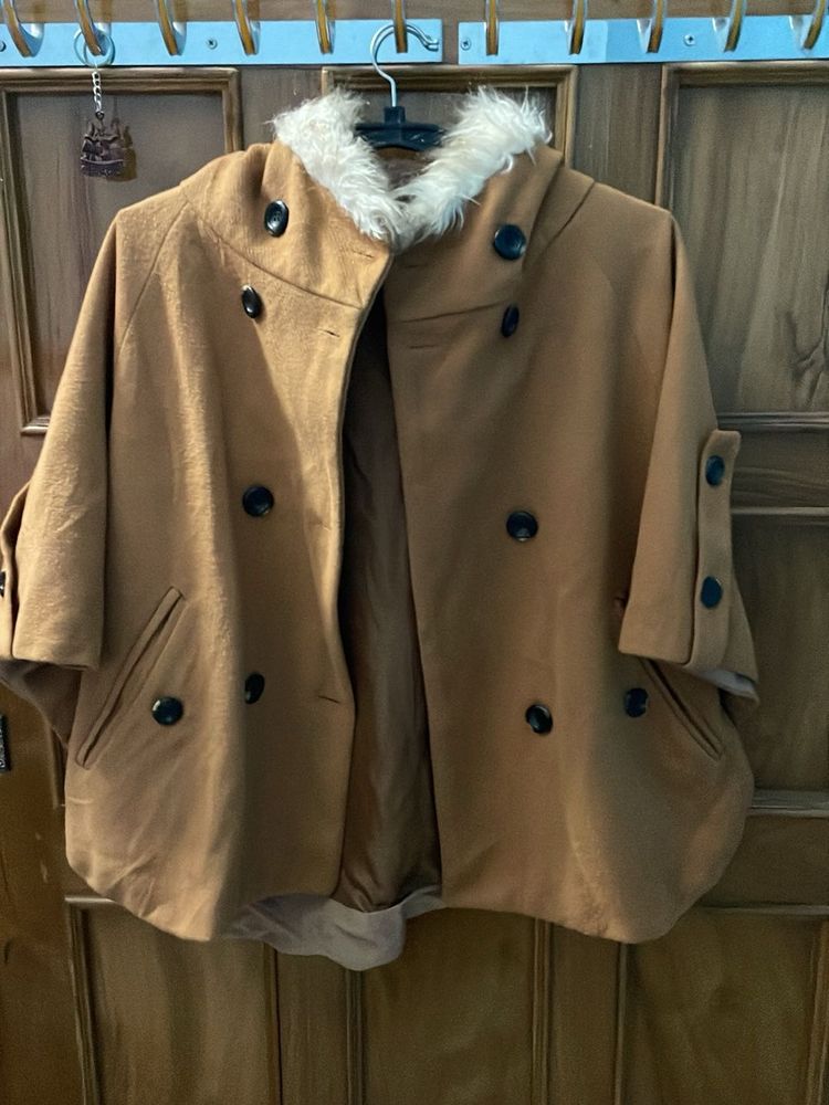 Cozy Fur Lined Cape Jacket