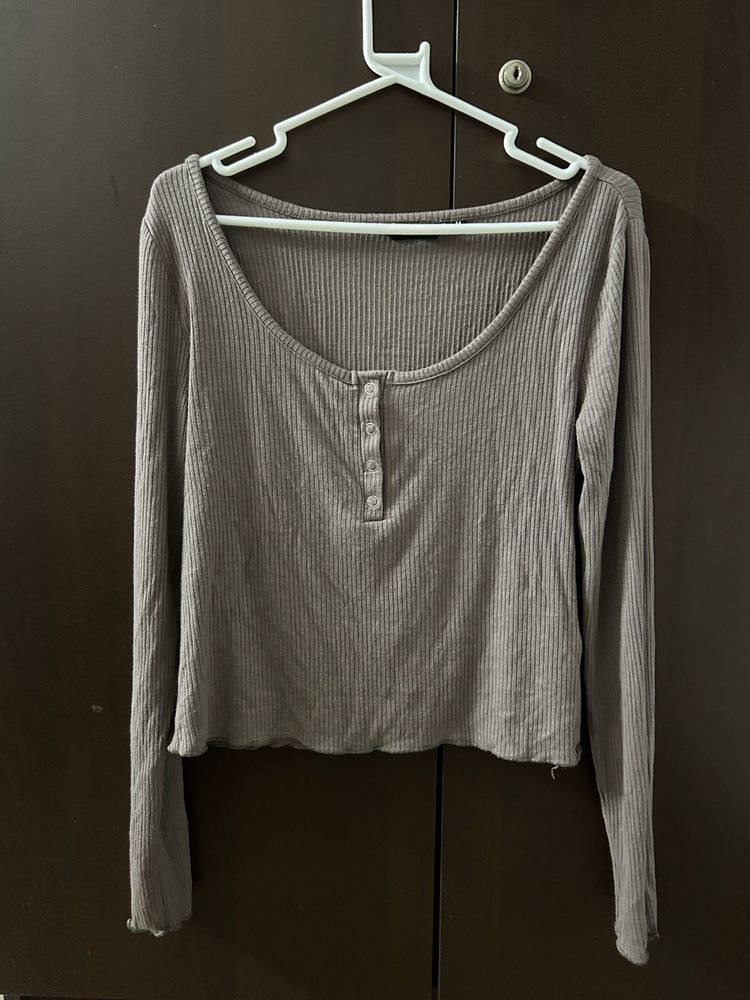 Ribbed Long Sleeve Top