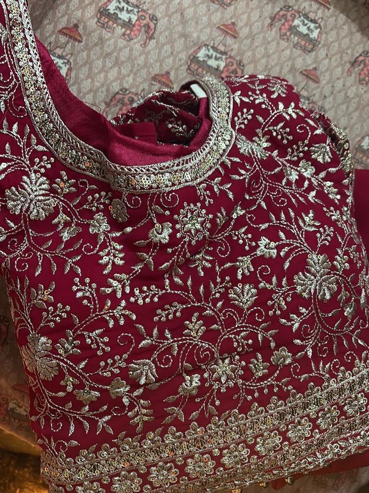 Embroidered Blouse, shrug and pants